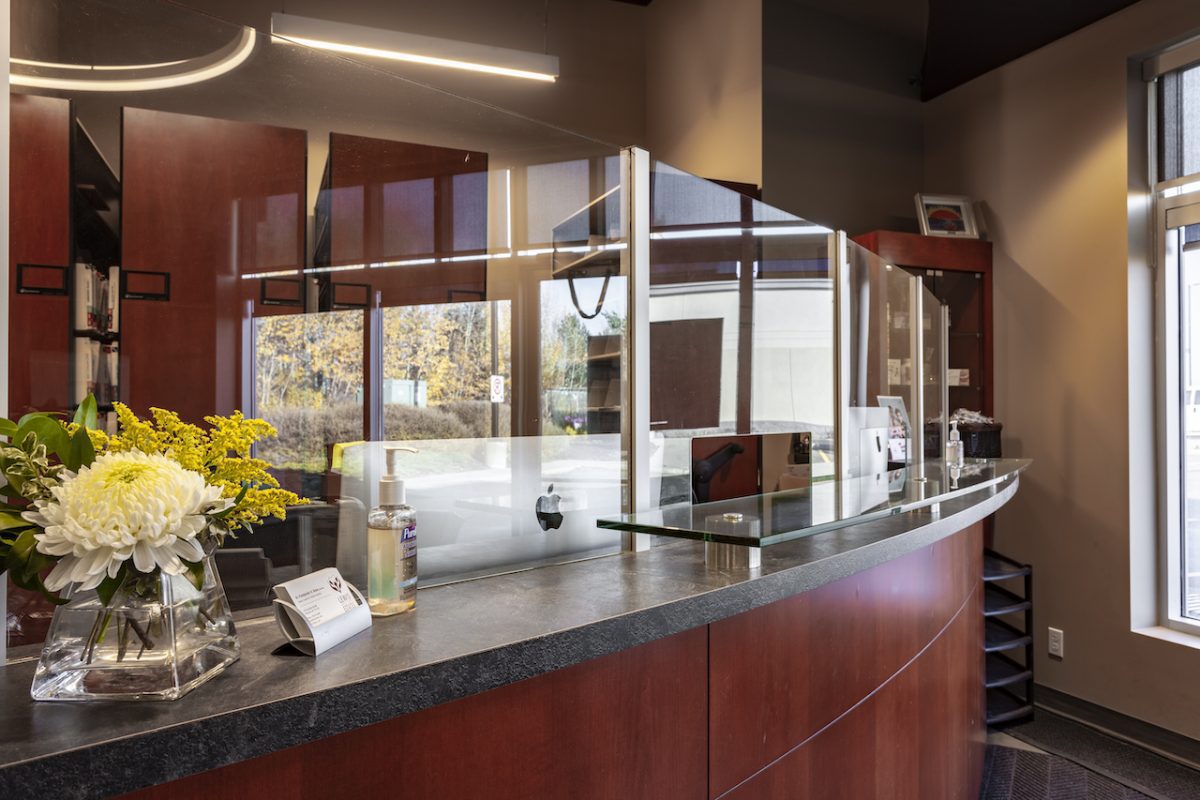Lewis Dental Centre empty reception desk
